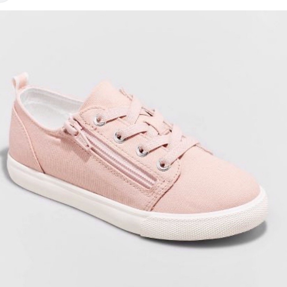 - Cat and Jack light pink zippered slip in shoes size 6